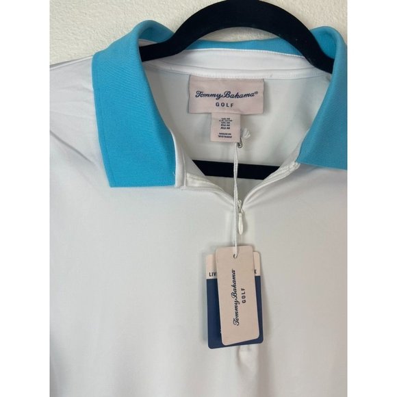 Tommy Bahama golf women's medium white short sleeve athletic polo 1/4 zip - Picture 3 of 7